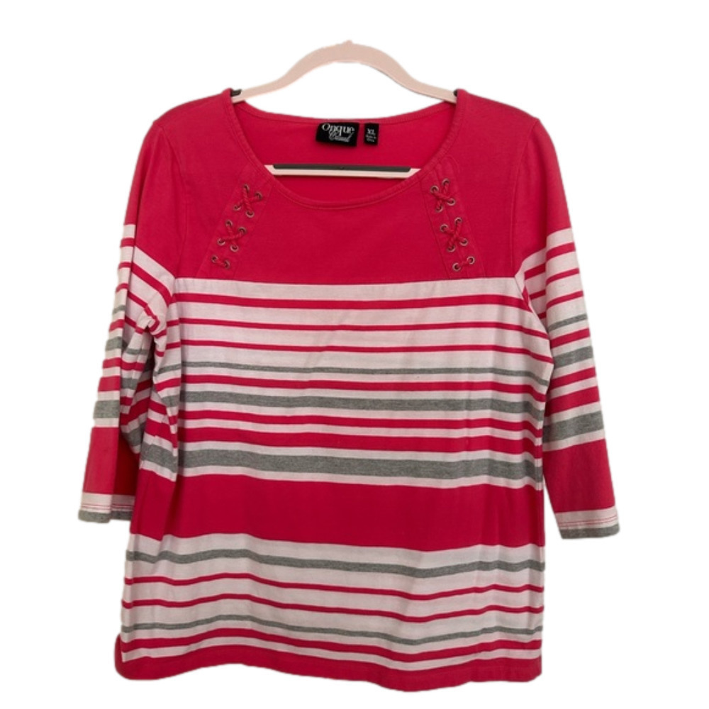 Onque Casual Embellished 3/4 Sleeve Top